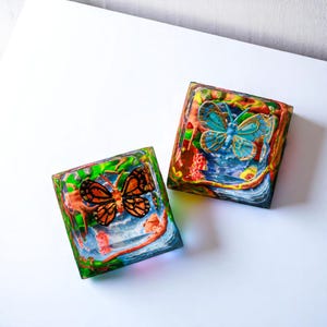 Handmade Resin Butterfly Keycap – Artistic Mechanical Keyboard with Nature & Color Theme, handmade Gift, Birthday gift, gift for her