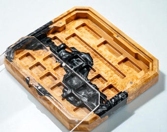 Handmade Keycap Storage Tray – Custom Resin & Wood Keycap Box – Artisan Keycap Holder, Display Case – Gift for Mechanical Keyboard Lovers