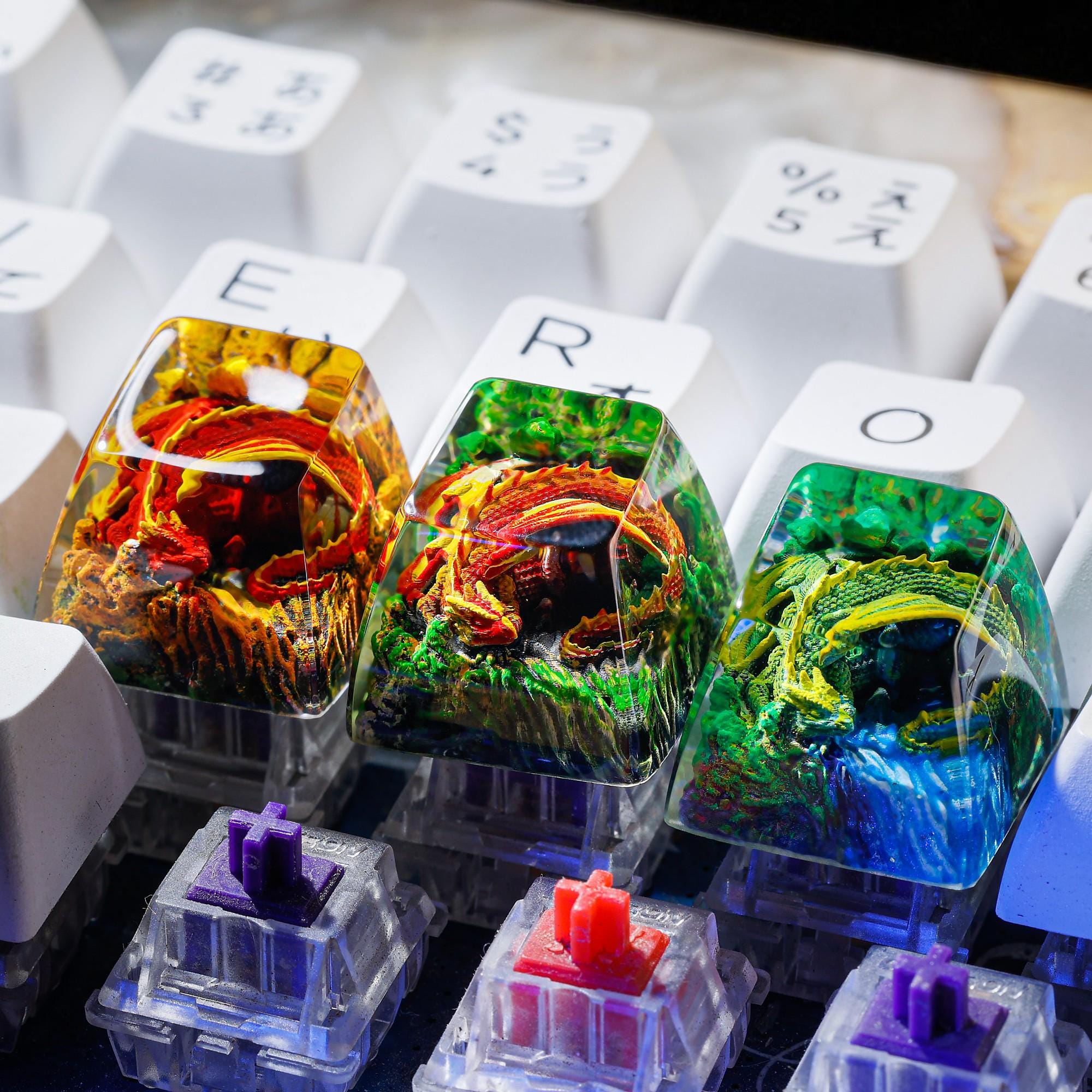 Sleeping Dragon Artisan Keycap | Handmade Resin Fantasy Keycap | Custom ...