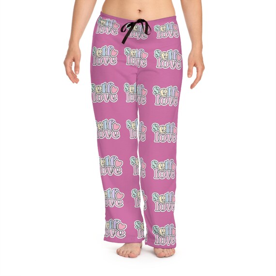 Self-love Pajama Pants: Pink Lounge Sleepwear, Teen Girl Apparel