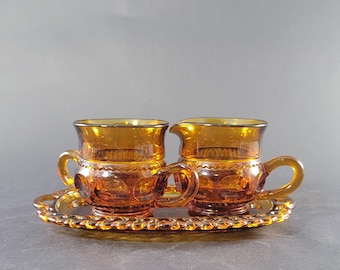 Indiana Glass Co. "Kings Crown" cream and sugar set