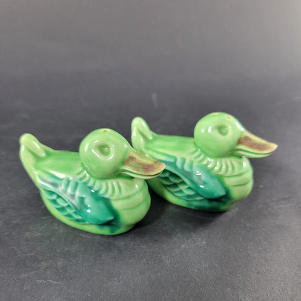 Vintage ceramic duck salt and pepper shakers set