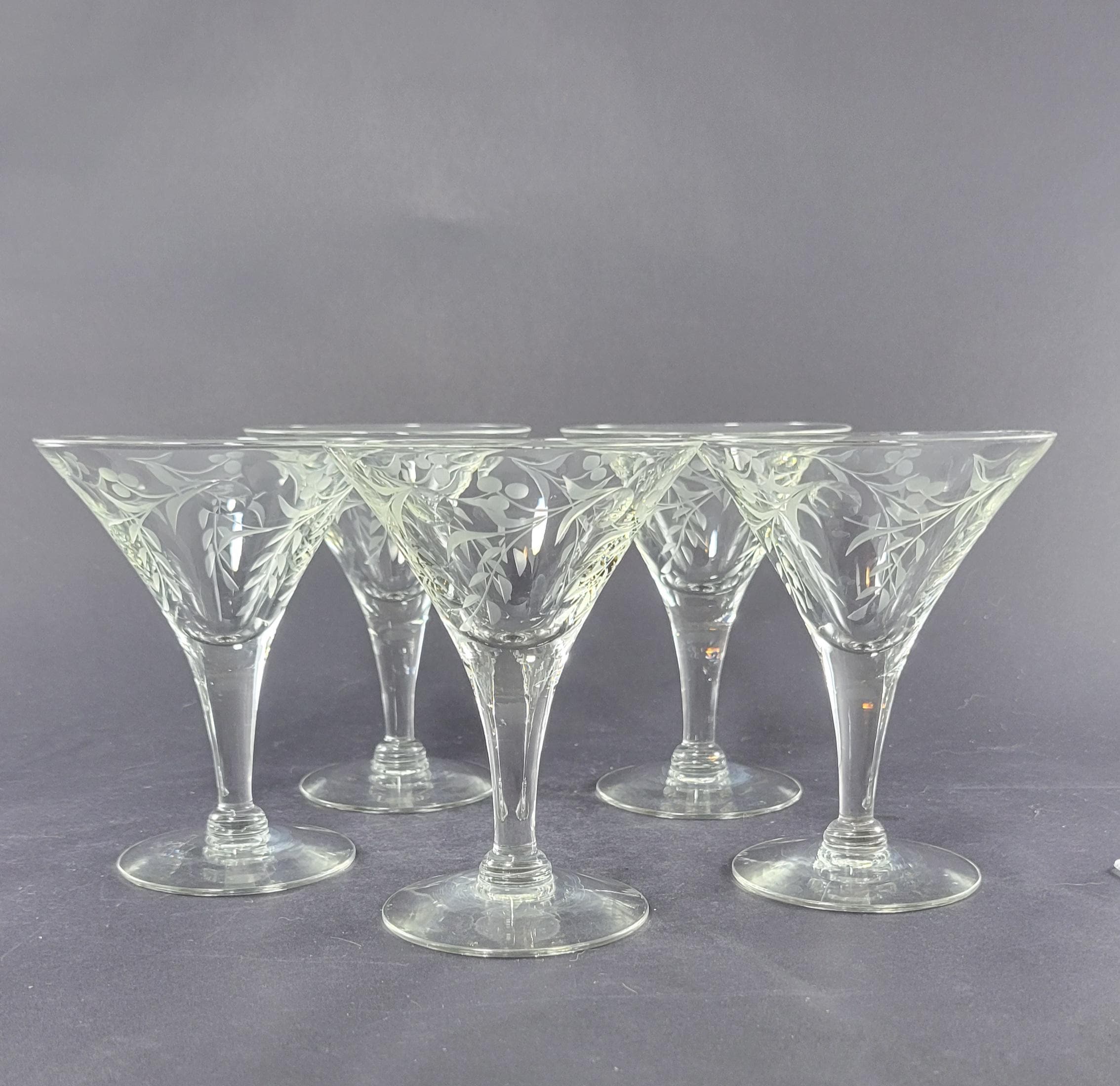 Set 6 Bicchieri Da Martini In Cristallo – 235 Ml, Vintage Anni '20, Art Déco, Lavabili In Lavastoviglie, Senza Piombo - 5