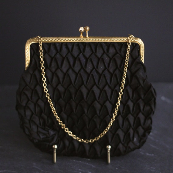 black fabric purse