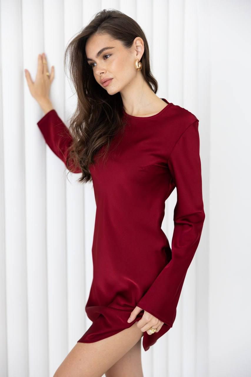 summer bodycon dresses Joy Plisse Mini Dress - Burgundy