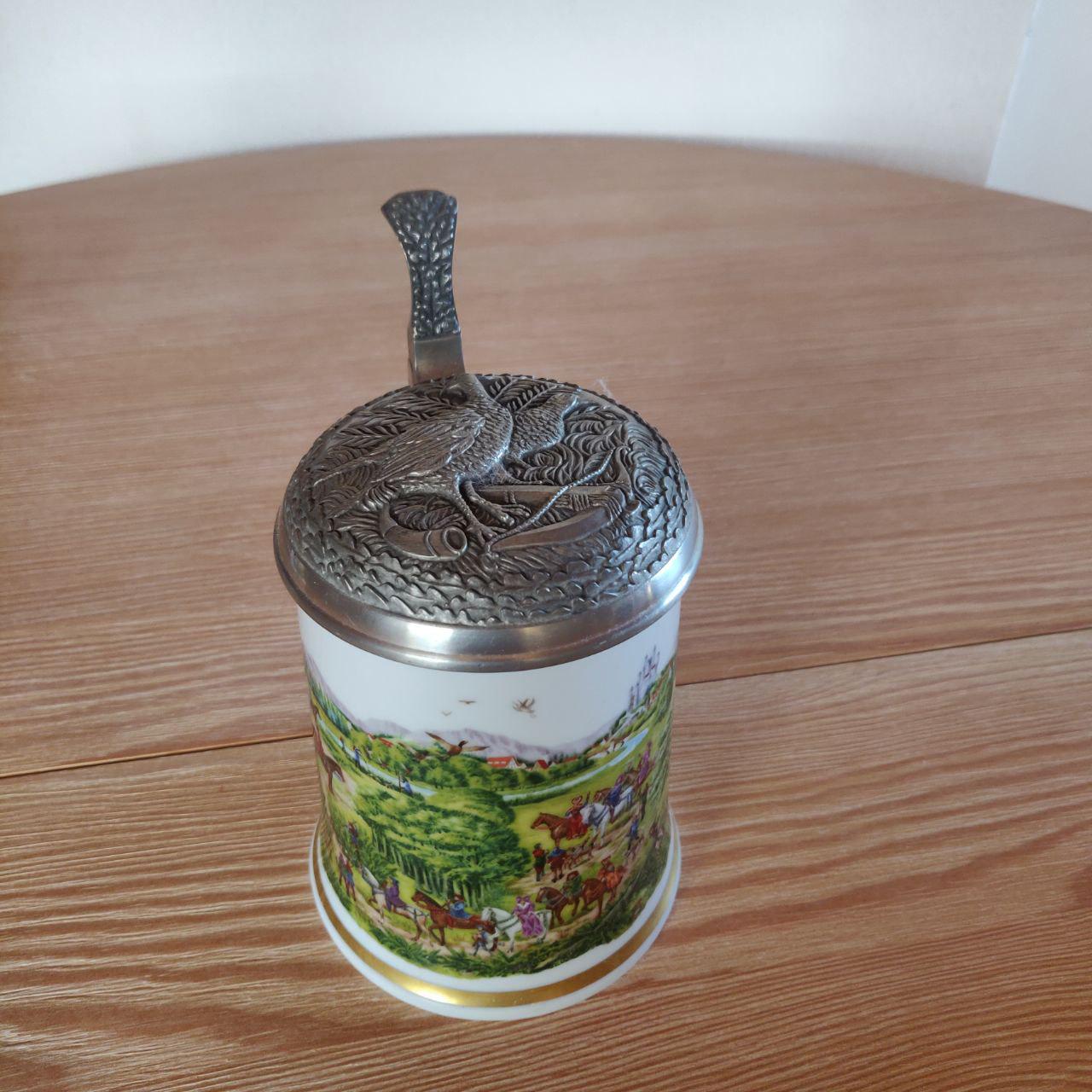 Vintage Franklin Porcelain Beer Stein With Pewter Lid, 1979 - Etsy