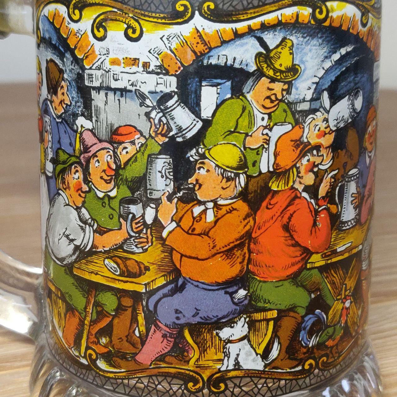 ヴィンテージ BMF 西ドイツ ビールジョッキ オルゴール蓋付き 