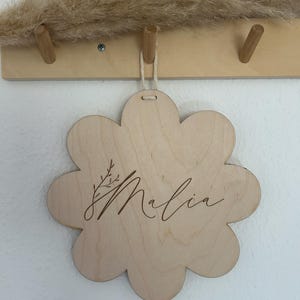 Wooden sign - name plate flower