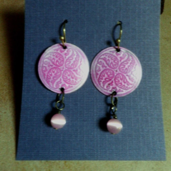 dangle earrings, Pretty in Pink