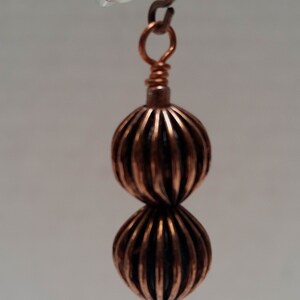 Double stack Copper Sphere dangle Earrings