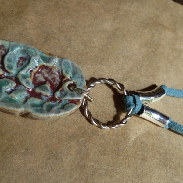 handmade Ceramic Pendant Necklace, Coral series