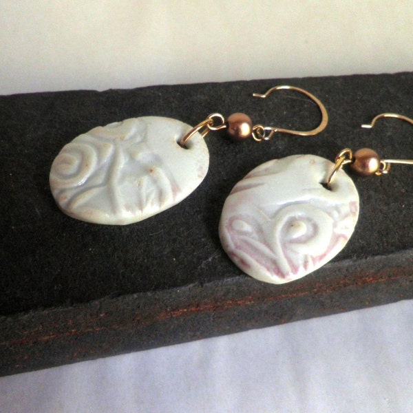 handmade PORCELAIN earrings, dangle