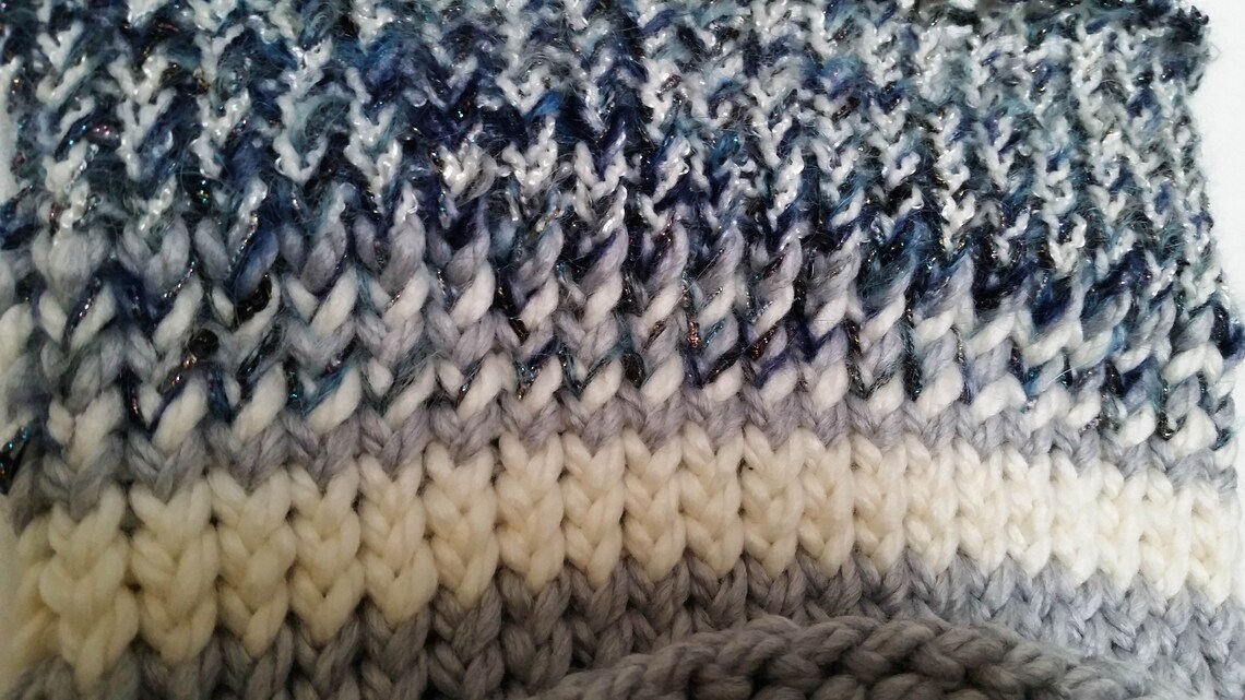 BlckBts Green and Blue Cowl Neck Scarf