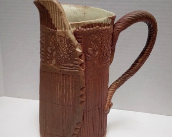 Fine art Pottery, "Savana" Pitcher, handmade Stoneware, OOAK