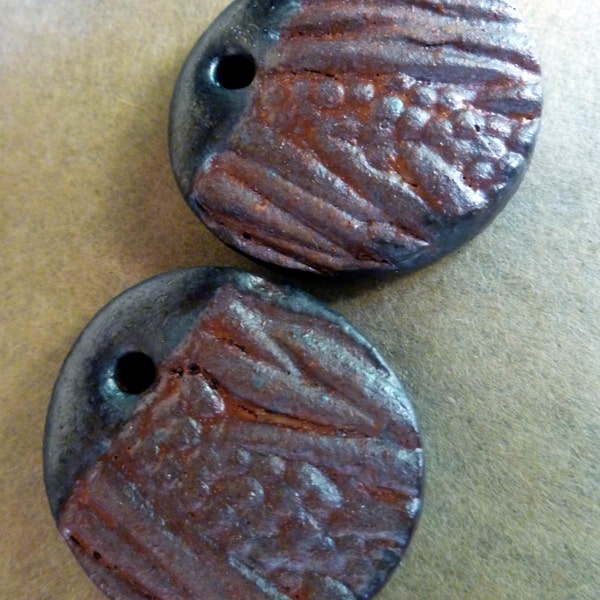 handmade Ceramic Pendants for Earrings or necklace, jewelry making supply, E779