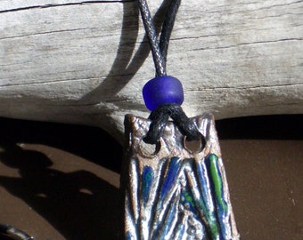 Stoneware Pendant , Blue and Green