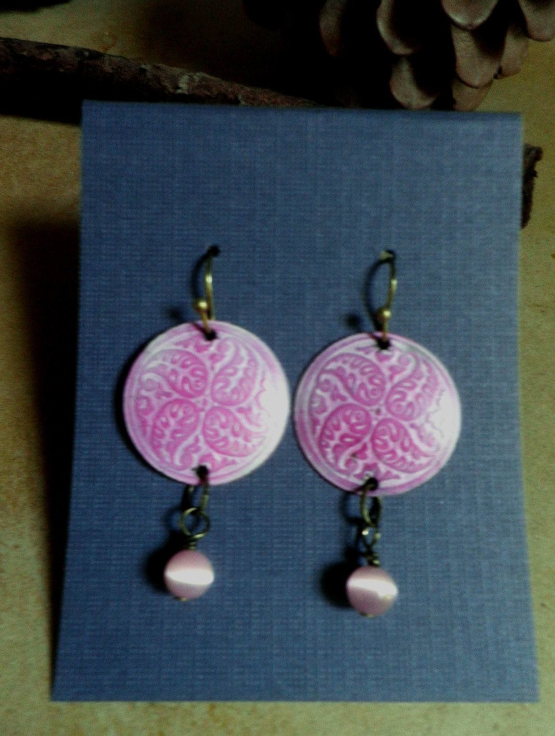dangle earrings, Pretty in Pink