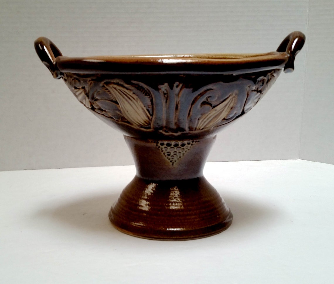 Handmade PEDESTAL BOWL Pottery Bowl Art Pottery Etsy