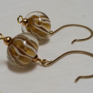 EARRINGS, Lampwork Glass / Honey Melon Drops