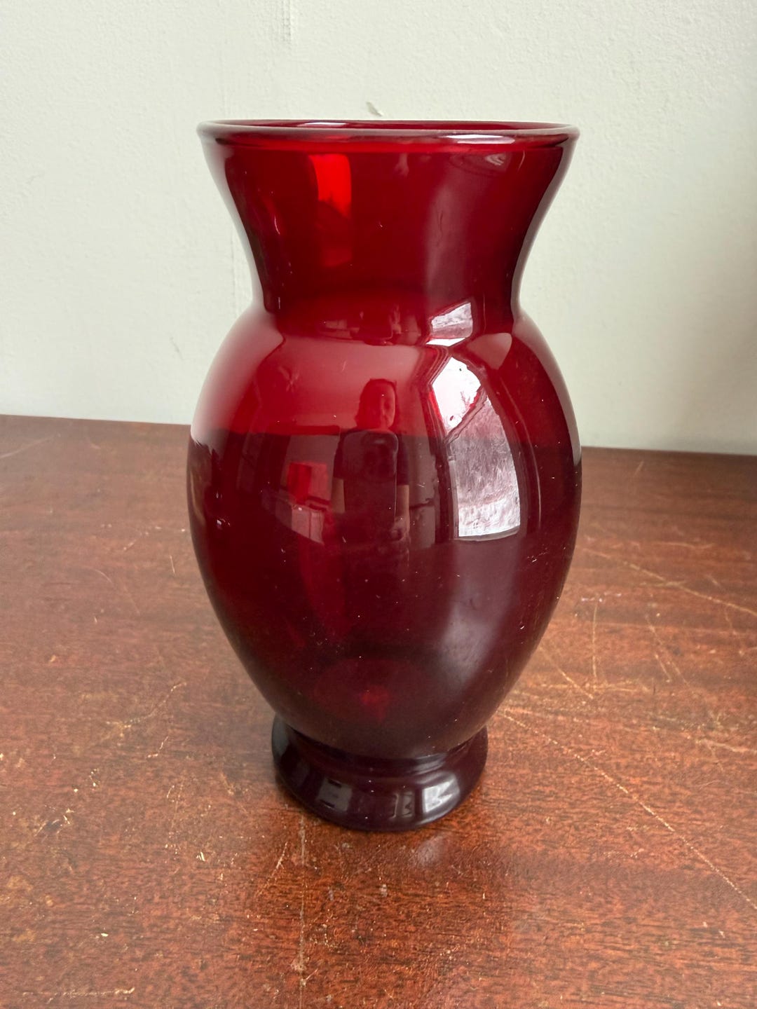 Vintage Royal Ruby Red Glass Vase – Anchor Hocking Mid-century Home ...