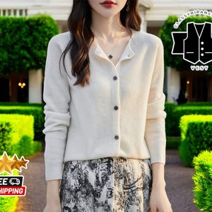 Women&#39;s Cozy Knit Cardigan | Soft Wool-Blend Sweater | Long Sleeve Knitwear | Warm Everyday Layer | Comfortable Wardrobe Staple