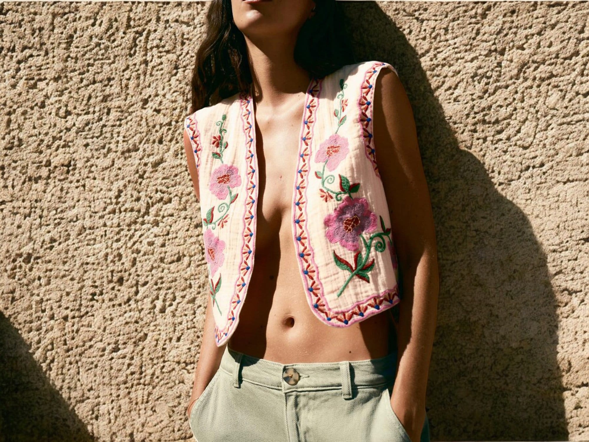 Open Front Floral Vest | Outwear Sleeveless | Women's Comfortable Loose Boho