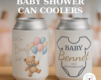 Personalisierte Babyparty-Dosenkühler, Dosenkühler, Can Cozy, Cooler Sleve, Party Favor, Gender Reveal, doppelseitiger Druck, KOO-5201
