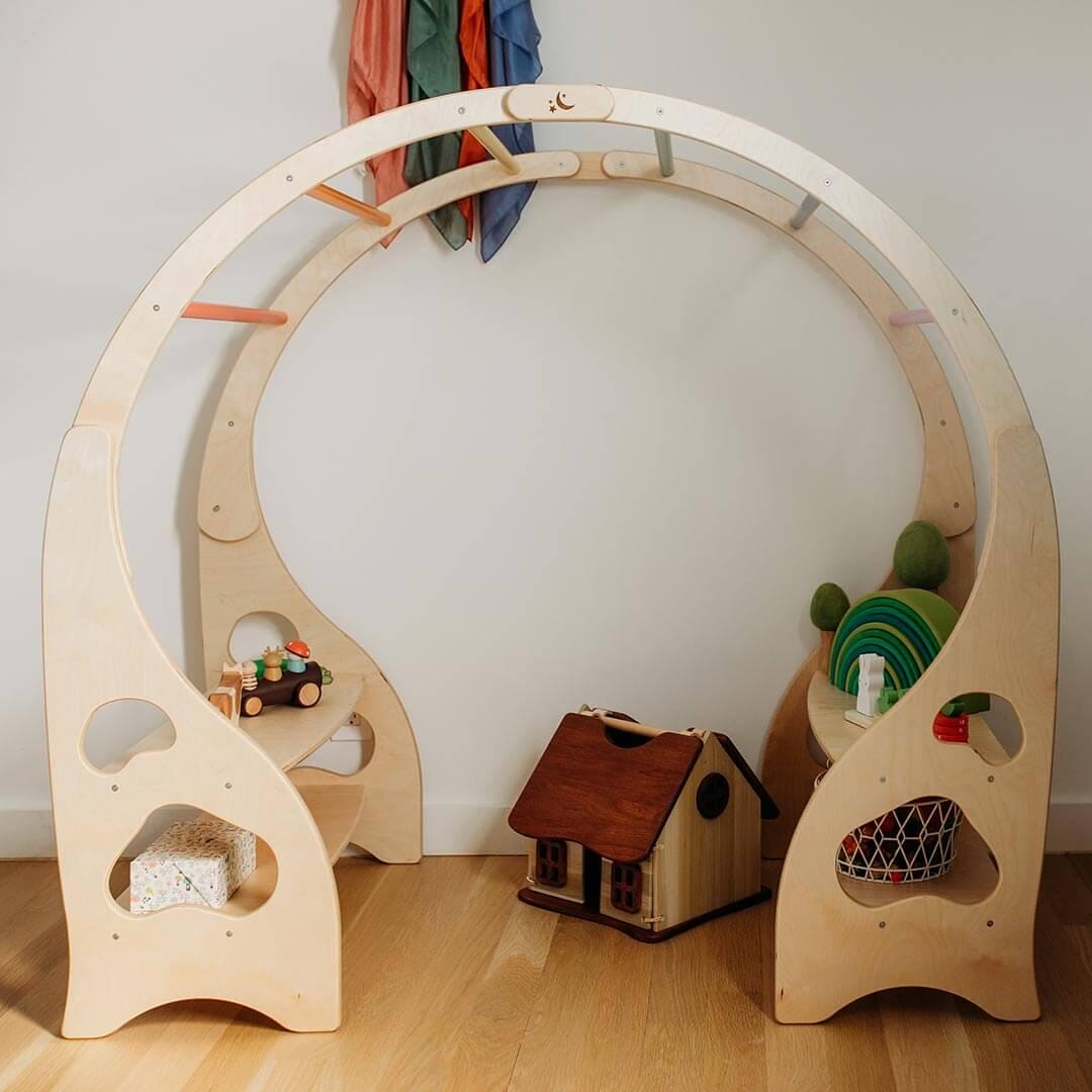 Handmade Rainbow Waldorf Playstand – Colorful Wooden Play Furniture for ...