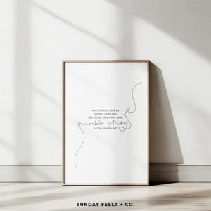 Invisible String Quote Print Minimalist Wall Art Folklore Lyric Poster Neutral Aesthetic Home Decor Swift Aesthetic DIGITAL DOWNLOAD