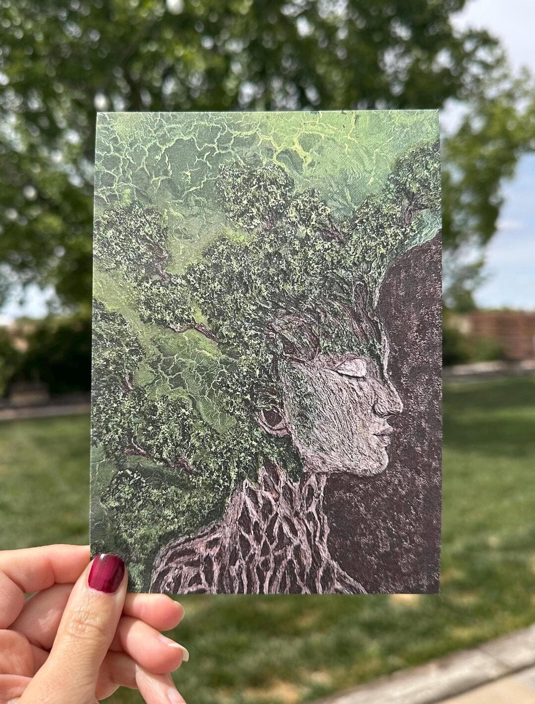 Mother Earth Art Print | Mystical Forest Goddess Wall Decor | Surreal ...