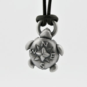 Turtle &quot;Compass Rose&quot; Pendant, Pill Box Locket, String Bracelet with Secret Compartment