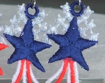 Orecchini, Stelle Patriottiche, PRONTI DA SPEDIRE