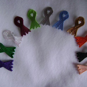 Cancer Awareness Ribbon Embroidered pins, READY TO SHIP image 1