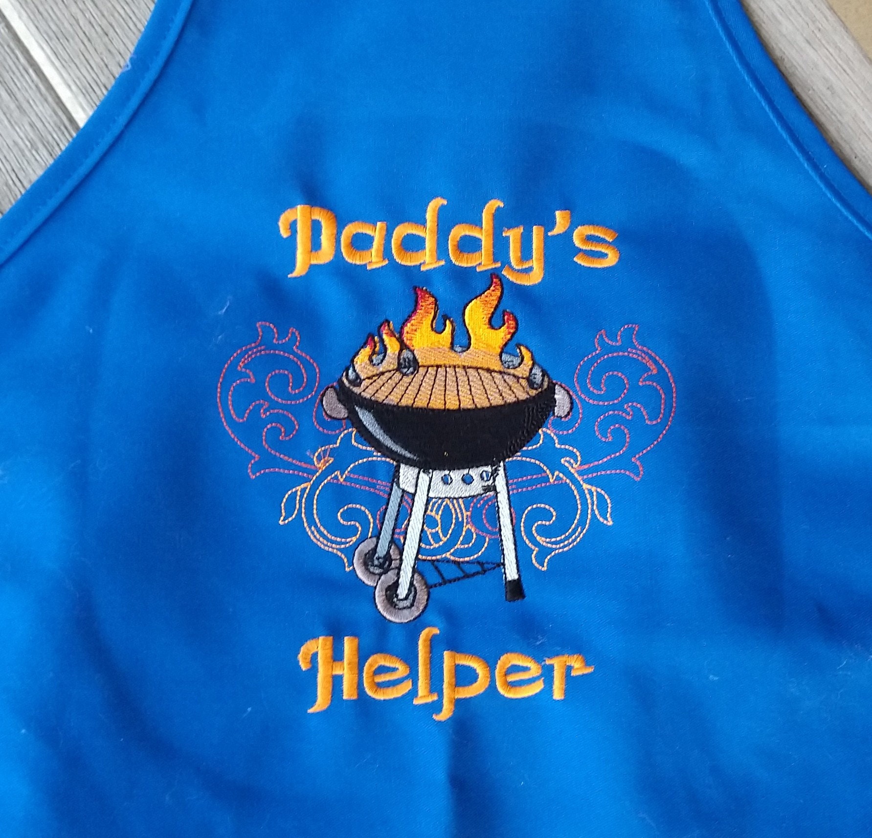 Apron Embroidered Grill Daddy's Helper Etsy