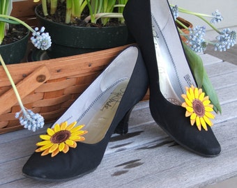 Sunflower Shoe Clip Ricamato pizzo freestanding