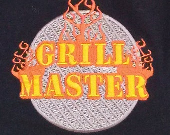 Apron, embroidered Grill Master, READY TO SHIP