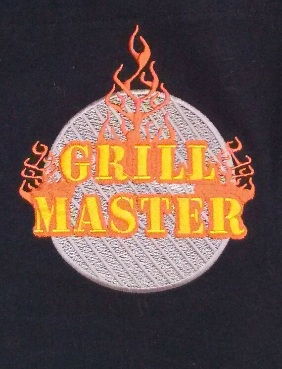 Apron, embroidered Grill Master, READY TO SHIP