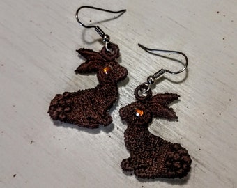 Adorable Chocolate Easter Bunny Earrings