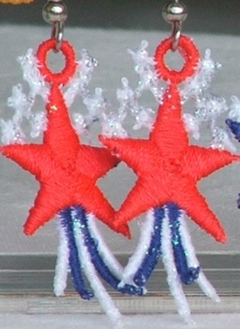 American Flag Earrings Studs Fourth Of July Earrings - Memorial Day Star Dangle 4th Of July Patriotic... American Flag Earrings For Women