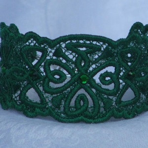 Bracelet, Shamrock Cuff, Embroidered