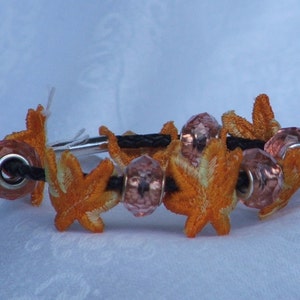 Bracelet, Maple leaf, variegated brown or orange, READY TO SHIP image 1