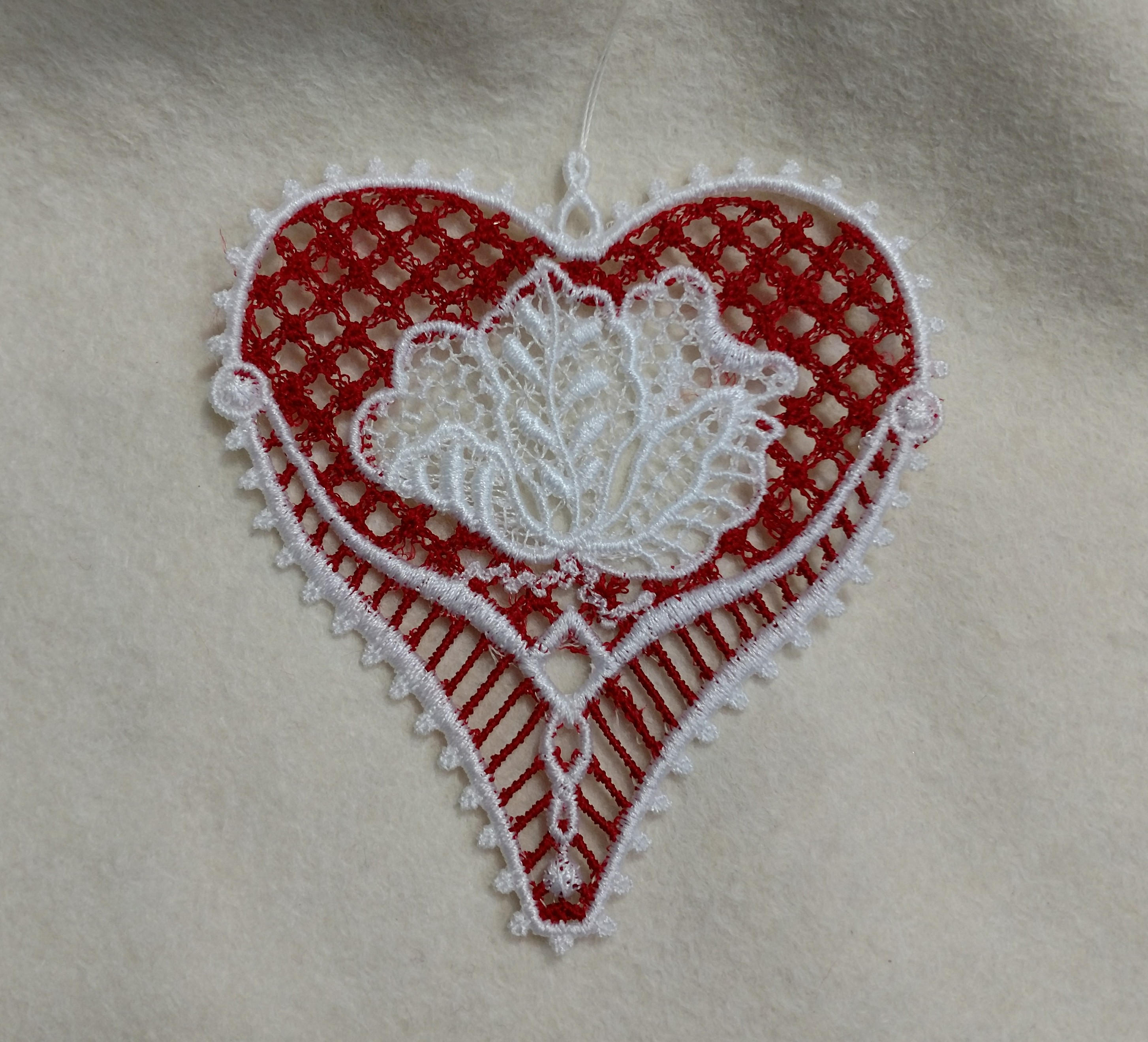 Valentine Wedding Loved One 4 Embroidered Lace Hearts Made In Any Colour 