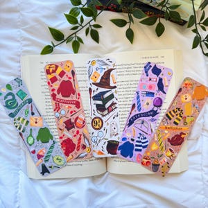 Wizard House Bookmarks - Magic Bookmark, Cozy Bookmark, Book Lover Gift, Stocking Stuffer double sided