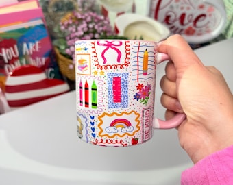 Be Kind Teacher Mug, Colorful Classroom Coffee Cup for Educators