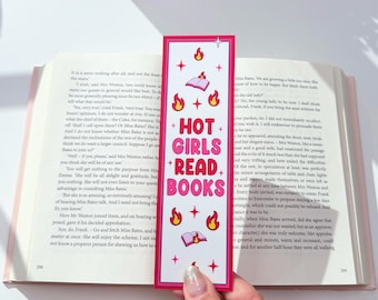 Hot Girls Read Books Bookmark | Funny Book Lover Gift | Pink Bookmark