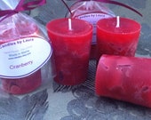 6 Large Cranberry scented votives