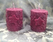 2 Grubby Cranberry scented pillars