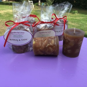 Nutmeg & Cedar scented large votive candles