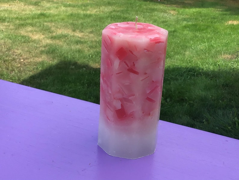 Rose Garden scented pillar candle image 1