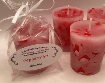 Peppermint scented large votive  Candles